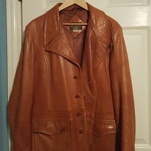 Vintage brown men's leather jacket
